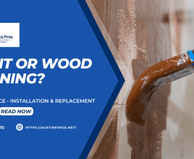 painting a wooden fence