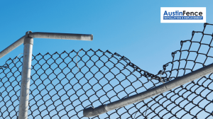 damaged chain link fence
