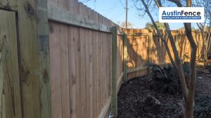 new vertical wood fence