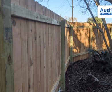 new vertical wood fence