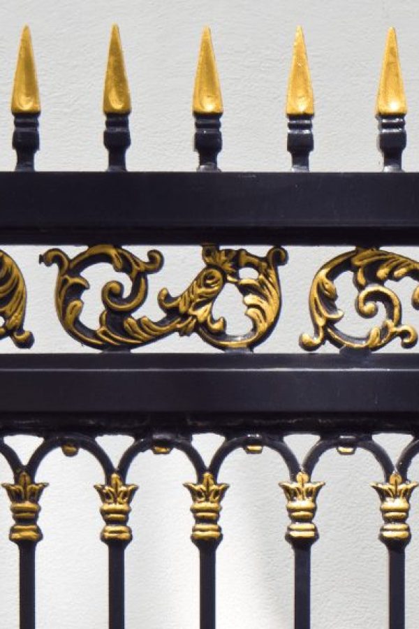 black ornamental fence